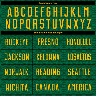 Custom Green Gold-Kelly Green Geometric Shapes Sublimation Soccer Uniform Jersey