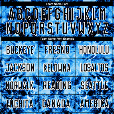 Custom Black Sky Blue-White Flame Sublimation Soccer Uniform Jersey