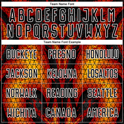 Custom Black Red-Gold Flame Sublimation Soccer Uniform Jersey