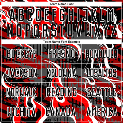 Custom Black Red-White Flame Sublimation Soccer Uniform Jersey