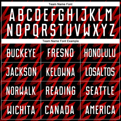 Custom Black White-Red Zigzag Shape Sublimation Soccer Uniform Jersey