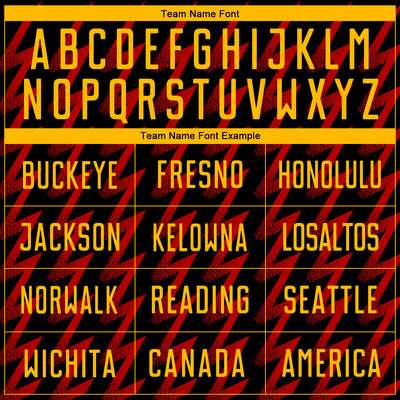 Custom Black Gold-Red Zigzag Shape Sublimation Soccer Uniform Jersey