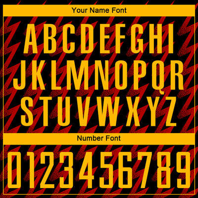 Custom Black Gold-Red Zigzag Shape Sublimation Soccer Uniform Jersey