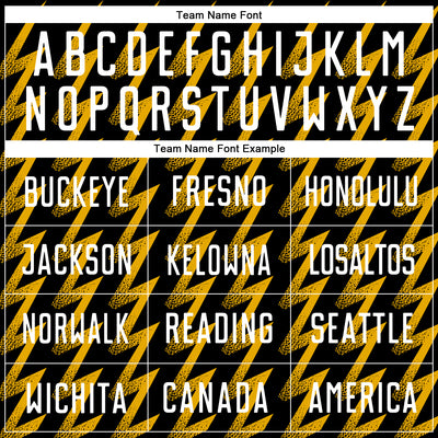 Custom Black White-Gold Zigzag Shape Sublimation Soccer Uniform Jersey