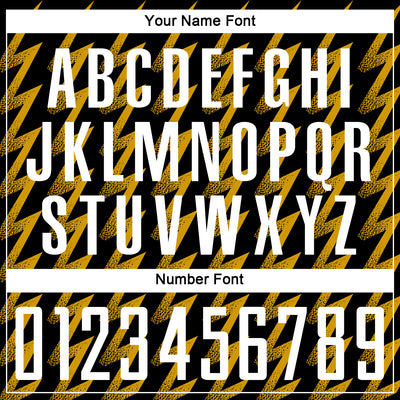 Custom Black White-Gold Zigzag Shape Sublimation Soccer Uniform Jersey