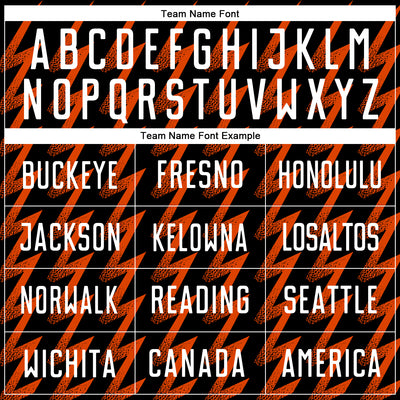 Custom Black White-Orange Zigzag Shape Sublimation Soccer Uniform Jersey