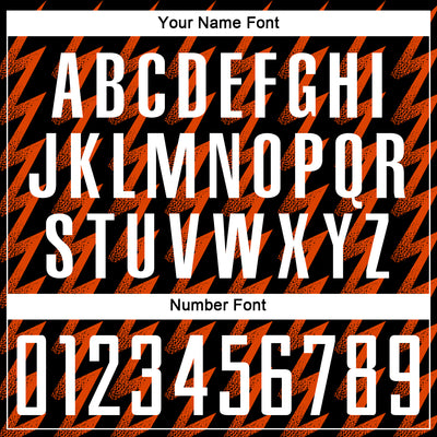 Custom Black White-Orange Zigzag Shape Sublimation Soccer Uniform Jersey