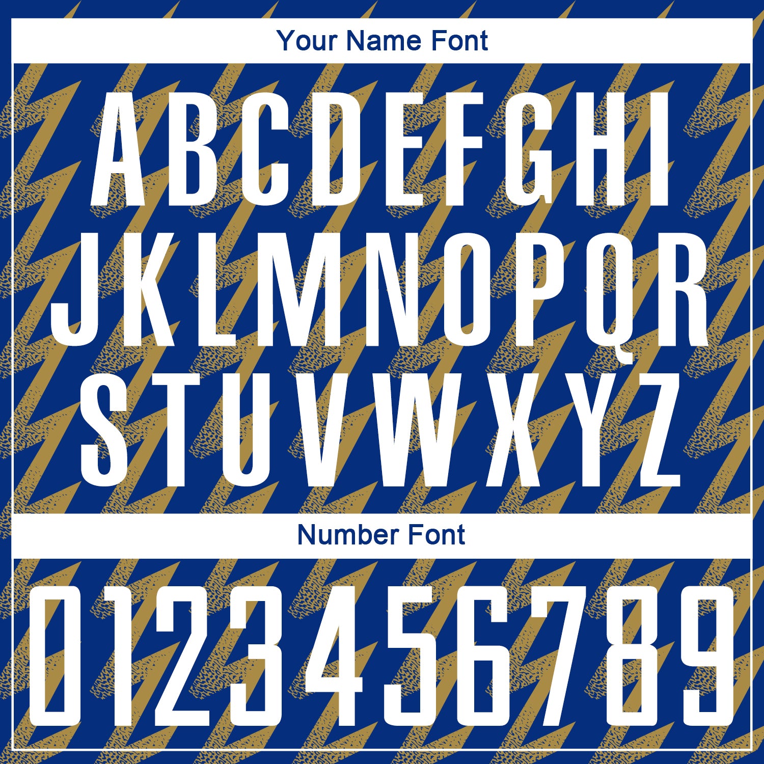 Custom Royal White-Old Gold Zigzag Shape Sublimation Soccer Uniform Jersey