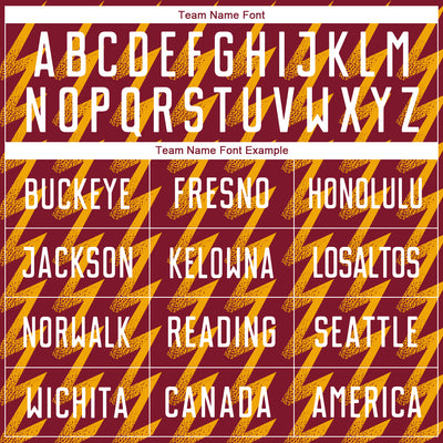 Custom Crimson White-Gold Zigzag Shape Sublimation Soccer Uniform Jersey