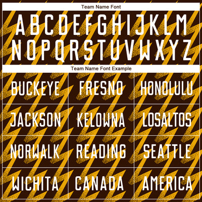 Custom Brown White-Gold Zigzag Shape Sublimation Soccer Uniform Jersey