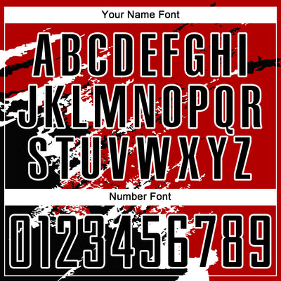 Custom Red Black-White Abstract Fragment Art Splash Sublimation Soccer Uniform Jersey
