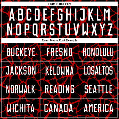 Custom Black White-Red Abstract Network Splash Sublimation Soccer Uniform Jersey