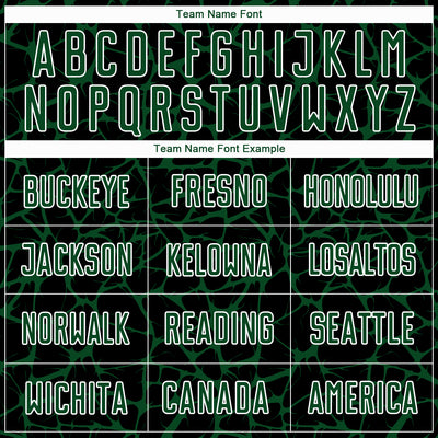 Custom Black Green-White Abstract Network Splash Sublimation Soccer Uniform Jersey