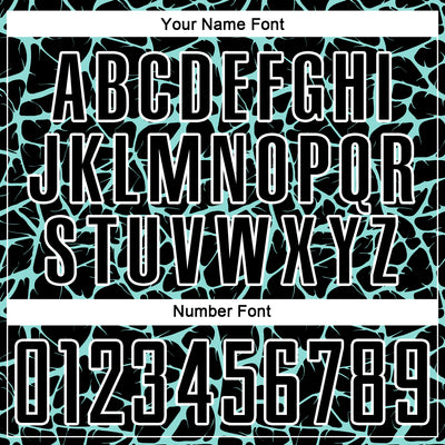 Custom Black Ice Blue-White Abstract Network Splash Sublimation Soccer Uniform Jersey