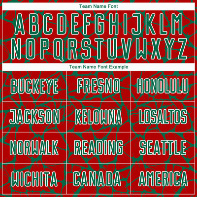 Custom Red Kelly Green-White Abstract Network Splash Sublimation Soccer Uniform Jersey