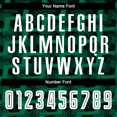 Custom Black White-Kelly Green Line Sublimation Soccer Uniform Jersey