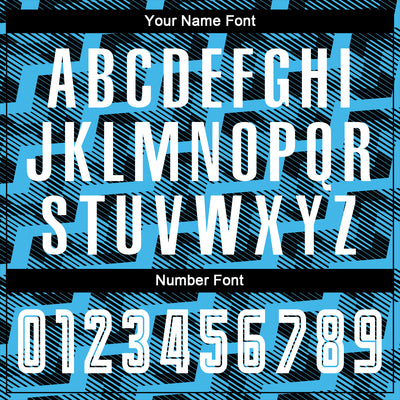 Custom Black White-Sky Blue Line Sublimation Soccer Uniform Jersey