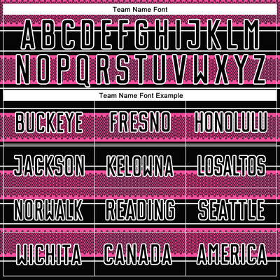 Custom Black Pink-White Geometric Shapes And Line Sublimation Soccer Uniform Jersey