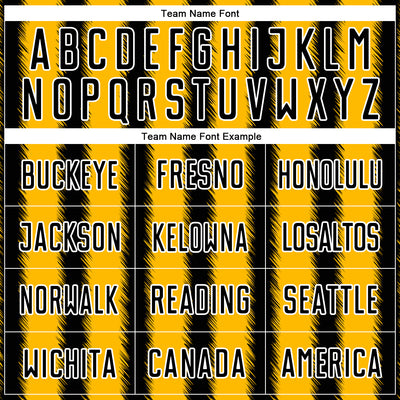 Custom Black Gold-White Line Sublimation Soccer Uniform Jersey