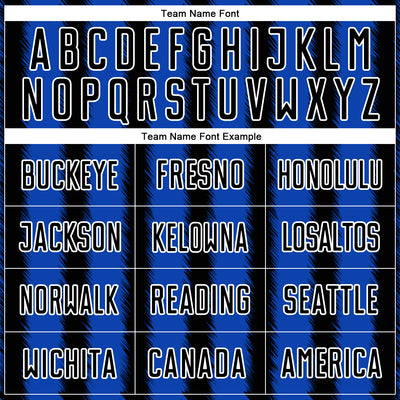 Custom Black Thunder Blue-White Line Sublimation Soccer Uniform Jersey