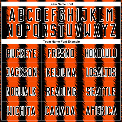 Custom Black Orange-White Line Sublimation Soccer Uniform Jersey