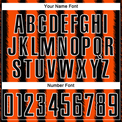 Custom Black Orange-White Line Sublimation Soccer Uniform Jersey