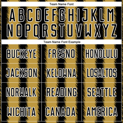 Custom Black Old Gold-White Line Sublimation Soccer Uniform Jersey