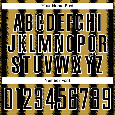 Custom Black Old Gold-White Line Sublimation Soccer Uniform Jersey