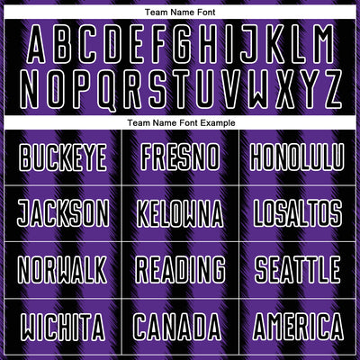 Custom Black Purple-White Line Sublimation Soccer Uniform Jersey