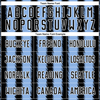 Custom Black Light Blue-White Line Sublimation Soccer Uniform Jersey