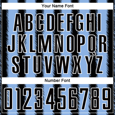 Custom Black Light Blue-White Line Sublimation Soccer Uniform Jersey