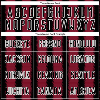 Custom Black Crimson-White Line Sublimation Soccer Uniform Jersey