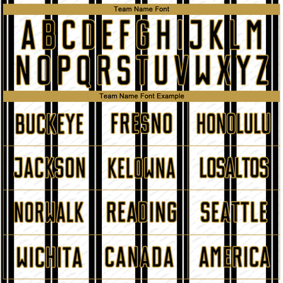 Custom Black White-Old Gold Line Sublimation Soccer Uniform Jersey