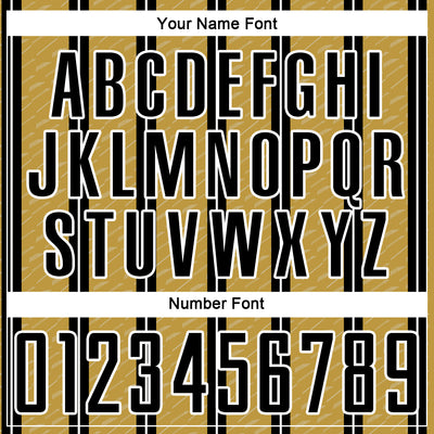 Custom Black Old Gold-White Line Sublimation Soccer Uniform Jersey