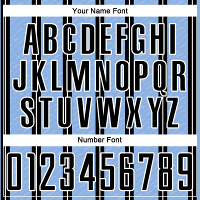 Custom Black Light Blue-White Line Sublimation Soccer Uniform Jersey