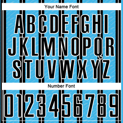 Custom Black Sky Blue-White Line Sublimation Soccer Uniform Jersey