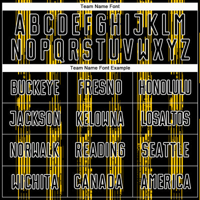 Custom Black Yellow-White Line Sublimation Soccer Uniform Jersey