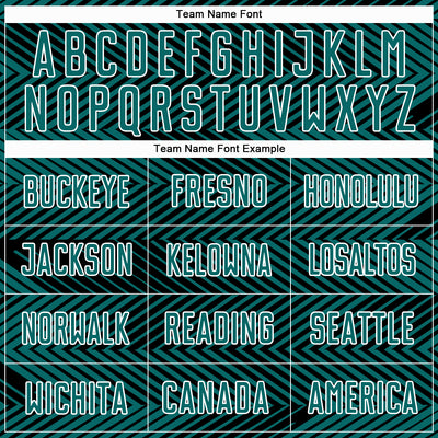 Custom Teal Black-White Line Sublimation Soccer Uniform Jersey