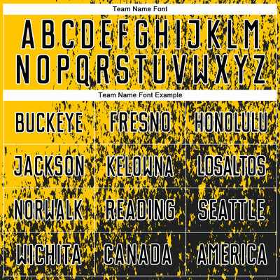 Custom Yellow Black-White Abstract Fragment Art Sublimation Soccer Uniform Jersey