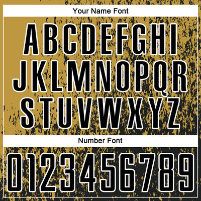 Custom Old Gold Black-White Abstract Fragment Art Sublimation Soccer Uniform Jersey