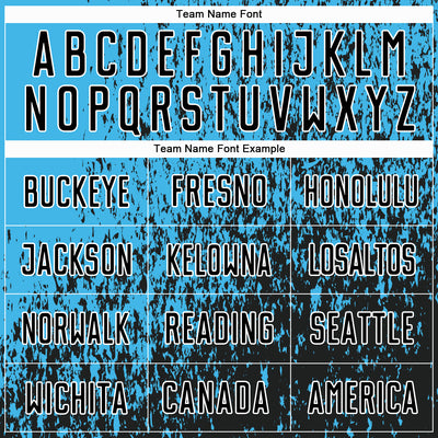 Custom Sky Blue Black-White Abstract Fragment Art Sublimation Soccer Uniform Jersey