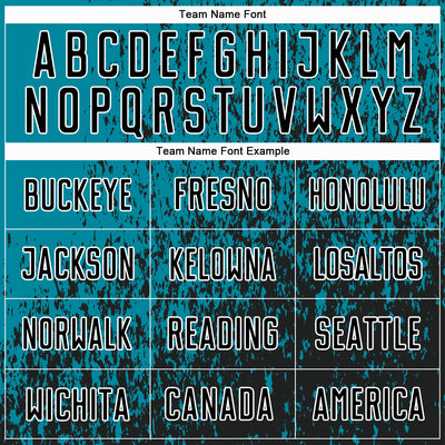 Custom Teal Black-White Abstract Fragment Art Sublimation Soccer Uniform Jersey