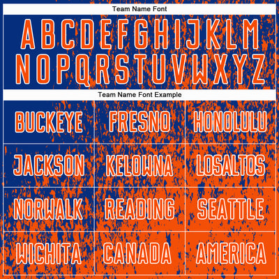 Custom Royal Orange-White Abstract Fragment Art Sublimation Soccer Uniform Jersey