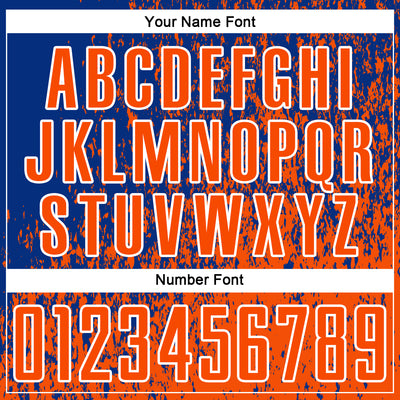 Custom Royal Orange-White Abstract Fragment Art Sublimation Soccer Uniform Jersey