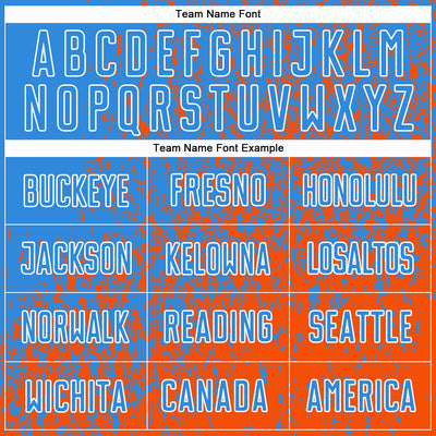 Custom Powder Blue Orange-White Abstract Fragment Art Sublimation Soccer Uniform Jersey