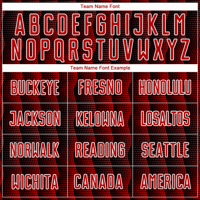 Custom Black Red-White Geometric Shape Sublimation Soccer Uniform Jersey