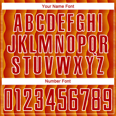 Custom Red Yellow-White Geometric Shape Sublimation Soccer Uniform Jersey