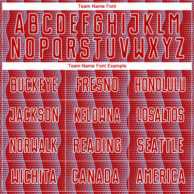 Custom Red Light Blue-White Geometric Shape Sublimation Soccer Uniform Jersey