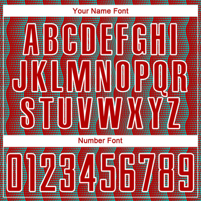 Custom Red Aqua-White Geometric Shape Sublimation Soccer Uniform Jersey