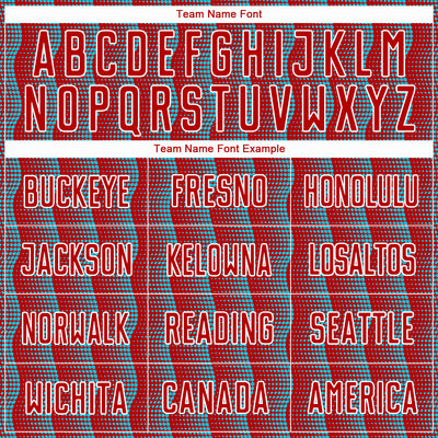 Custom Red Lakes Blue-White Geometric Shape Sublimation Soccer Uniform Jersey